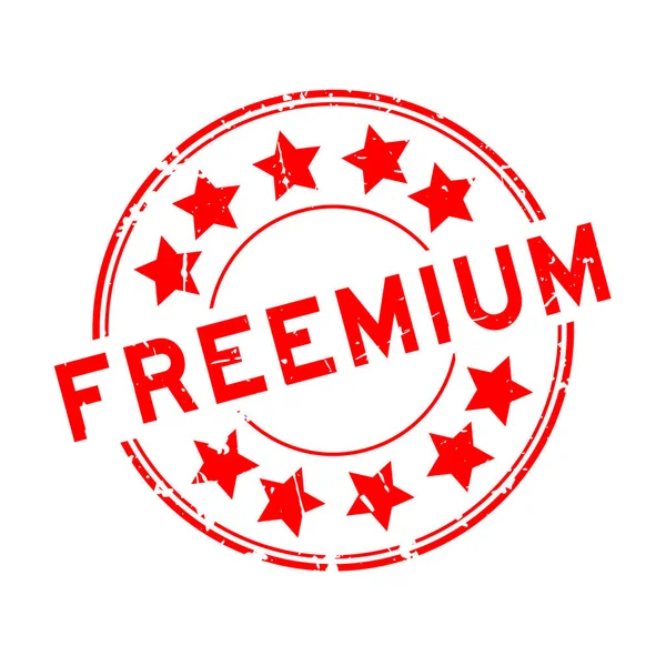 Измельченное Красное Слово Freemium Звездочкой Белом Фоне — стоковый вектор