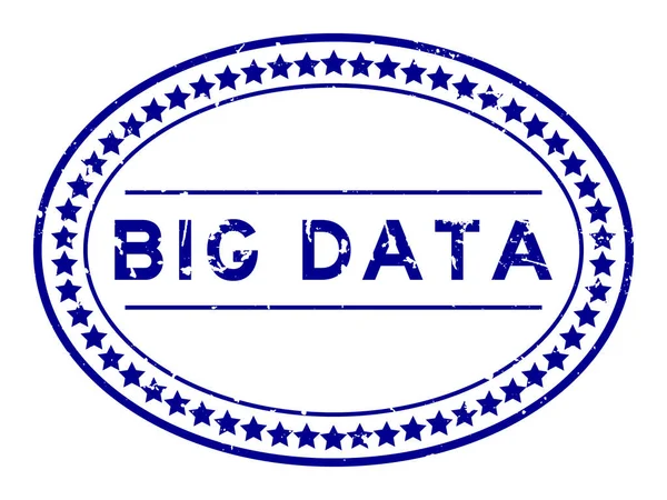 Grunge Blue Big Data Palabra Sello Goma Ovalada Sobre Fondo — Vector de stock