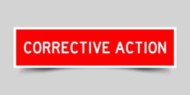 Gri arkaplanda kırmızı renkli kelime düzeltme eylemi içeren kare etiket