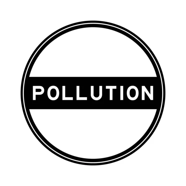 白底文字污染中的黑色圆形封条 — 图库矢量图片