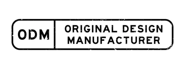 Grunge Svart Odm Original Design Tillverkare Ord Fyrkantig Gummi Tätning — Stock vektor