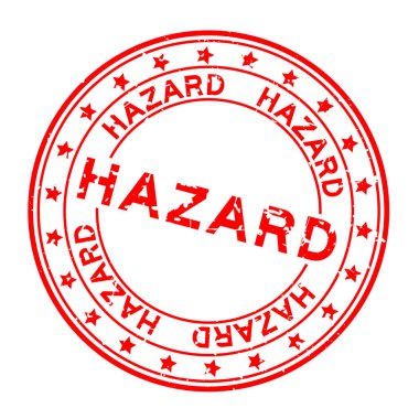 Beyaz arka planda grunge kırmızı tehlike kelime yuvarlak kauçuk mühür damgası