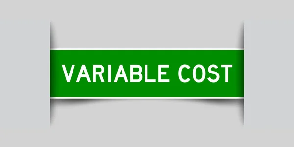 Etiqueta Engomada Etiqueta Color Verde Insertada Con Costo Variable Palabra — Vector de stock