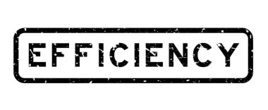 Grunge siyah verimlilik kelime kare lastik mühür beyaz arka planda