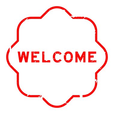 Grunge kırmızı sözcüğü beyaz arka planda kauçuk mühür