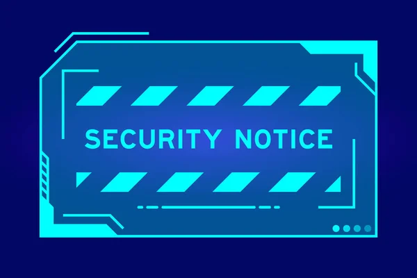 Banner Futurista Hud Que Tiene Aviso Seguridad Palabras Pantalla Interfaz — Vector de stock