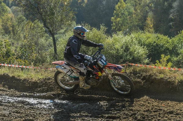 Lviv Ukraine October 2021 Athletes Motorcycle Racers Compete Motocross Competition — Stock Photo, Image