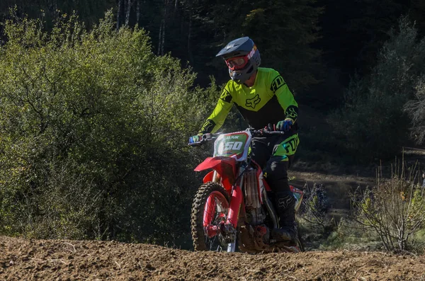 Lviv Ukraine October 2021 Athletes Motorcycle Racers Compete Motocross Competition — Stock Photo, Image