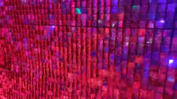 Patrones Multicolores Confeti Brillo Pared Para Sesiones Fotos Disco — Vídeo de stock