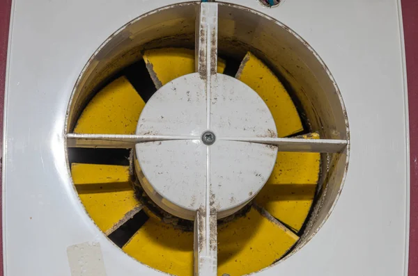 Dirty Clogged Ventilation Duct Home Ventilation Fan — Stock Photo, Image