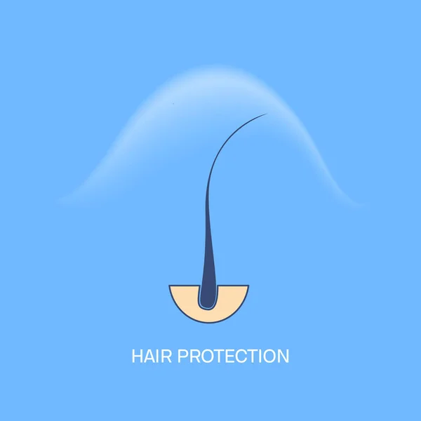 Koncepcja zapobiegania uszkodzeniom pogody i ochrony włosów — Wektor stockowy