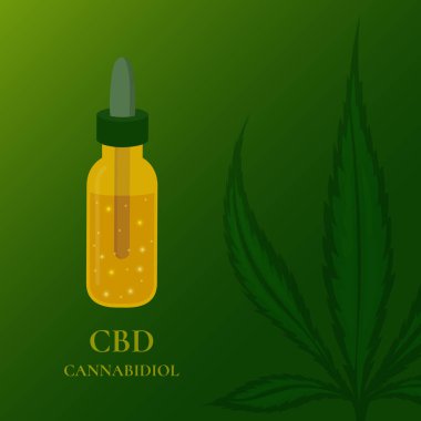 CBC yağ pipeti şişesi ve kenevir yaprağı.