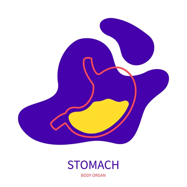 Apparato digerente dello stomaco icona del profilo dell'organo del corpo — Vettoriale Stock