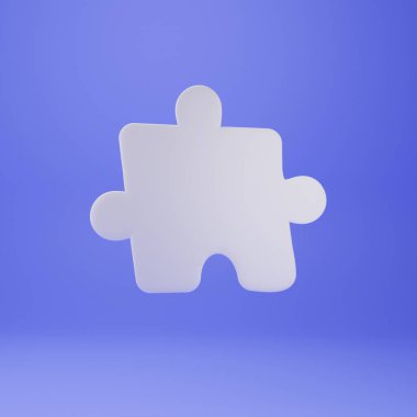 Beyaz yapboz parçası 3d tasarım illüstrasyonu