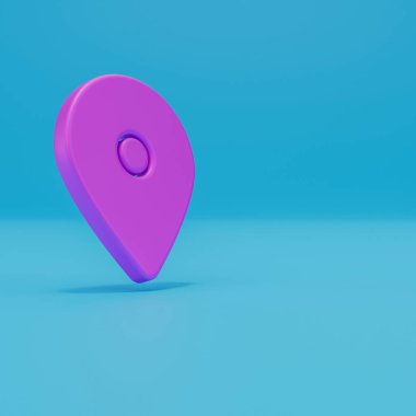Coğrafi konum haritası pin 3 boyutlu tasarım illüstrasyonu