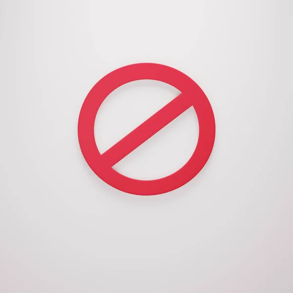 Красный знак запрета, ограничивающий изображение значка 3d — стоковое фото