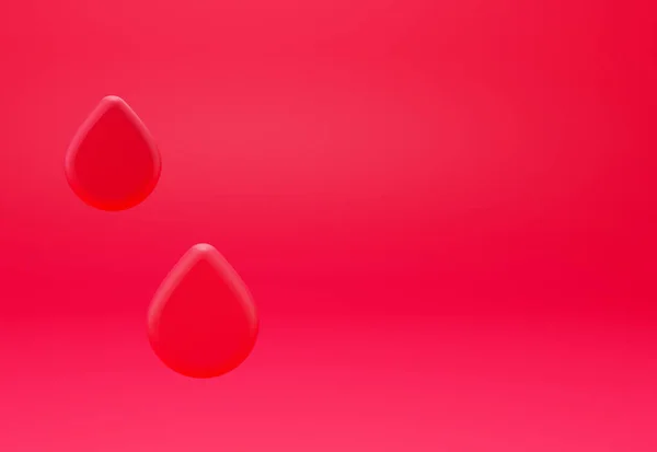 Gocce di sangue su sfondo rosso 3d design — Foto Stock