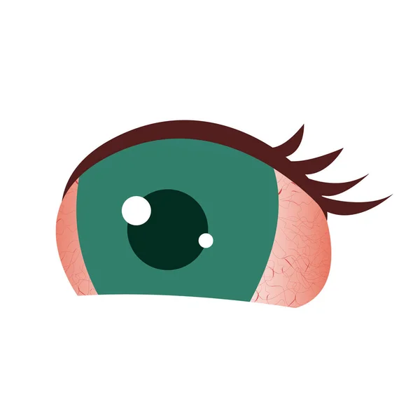 Ojo rojo infectado con conjuntivitis icono médico — Vector de stock