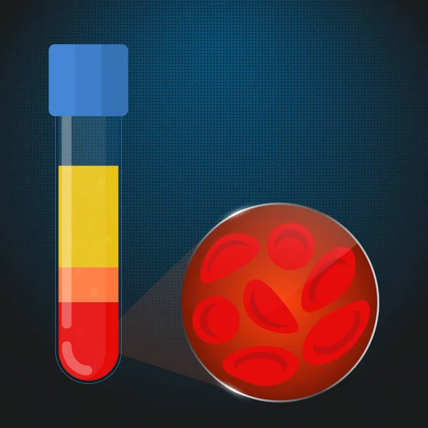 Erythrocytes red cells in the test tube — Stockvektor