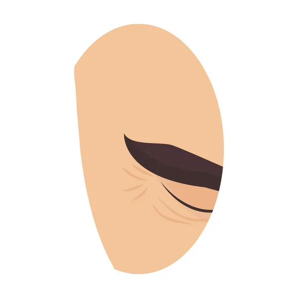 Veroudering mannelijke huid met rimpels in close-up — Stockvector