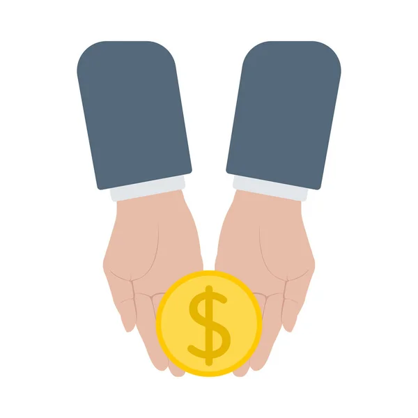 Podnikatel dává peníze na darování a start up — Stockový vektor