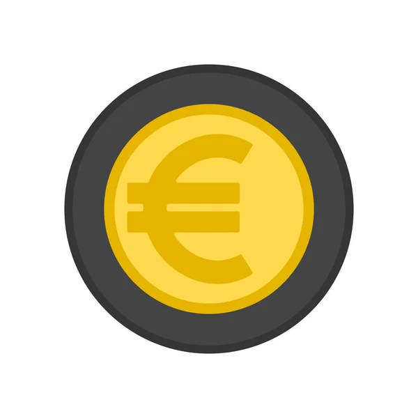 Donar botón con el icono de moneda de euro — Vector de stock