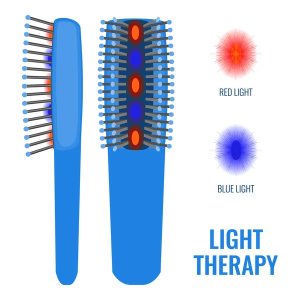 Laserbehandeling van alopecia met rode lichttherapie — Stockvector