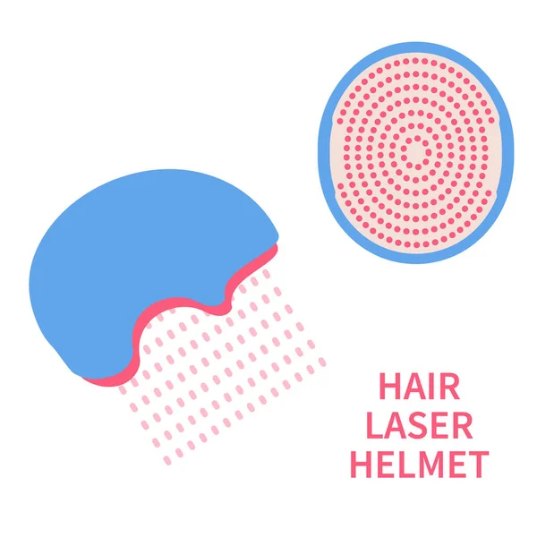 Laserhelm für Lichttherapie-Alopezie-Behandlung — Stockvektor