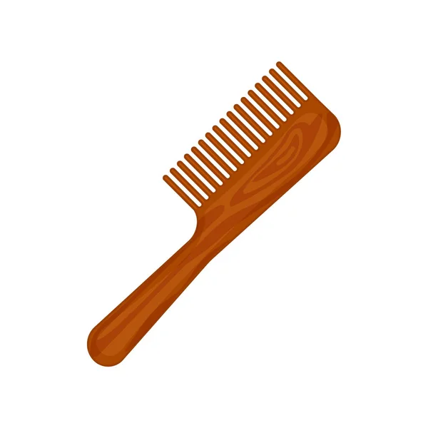 Wooden hairbrush hair comb icon for haircare — Stock Vector