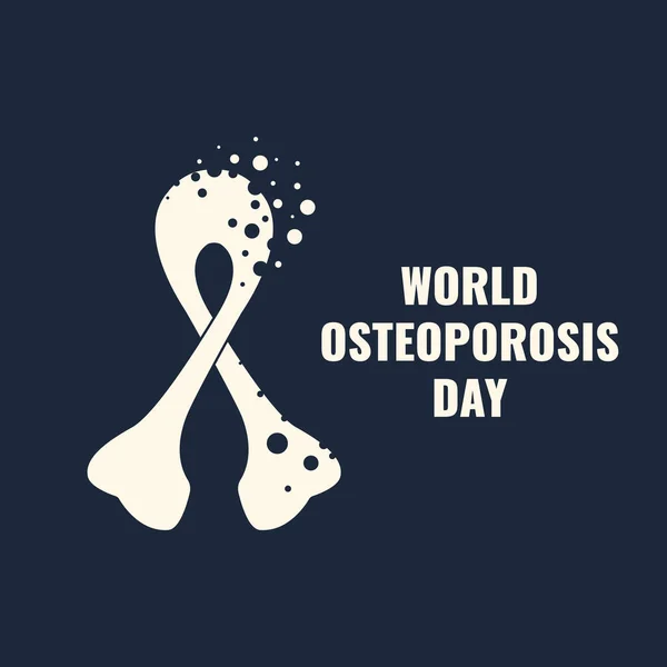 World Osteoporosis Day Awareness Poster Ribbon Shaped Bone Losing Tissue — Stockvector