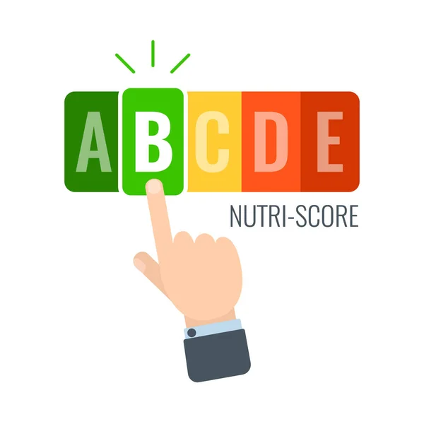 Nutri Score Voedingswaarde Etiket Nutritioneel Waarderingssysteem Met Vermelding Van Waarde — Stockvector
