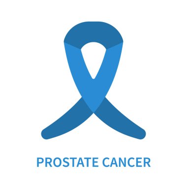 Prostate cancer awareness ribbon poster. Blue bow for support and solidarity day. Medical concept. Vector illustration.