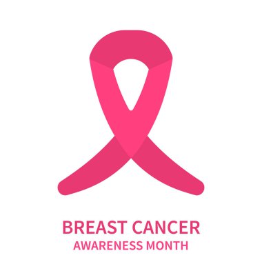Breast cancer awareness ribbon poster. Pink bow for solidarity. Medical concept. Vector illustration.