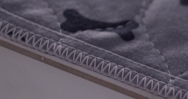 Panoramica della struttura del tessuto del letto del cane — Video Stock