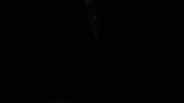 新鲜的大鲭鱼慢慢地在黑色的背景下下沉 — 图库视频影像