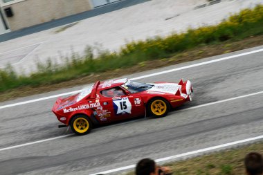 Reggio Emilia, İtalya - 2016 26 06: Reggio Apennines 'in serbest etkinliği Lancia Lancia Stratos. Yüksek kalite fotoğraf