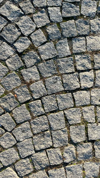 Römisches Kopfsteinpflaster Italienischer Kreisstraße Hochwertiges Foto — Stockfoto