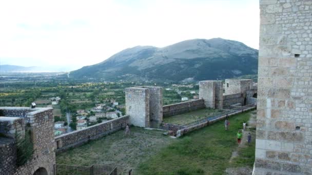 Overview Town Medieval Walls Castle Celano Aquila Abruzzo Italy — 비디오