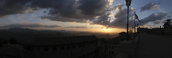 Hermoso Panorama Desde Cima Del Monte Titano Sanmarino Italia Con —  Fotos de Stock