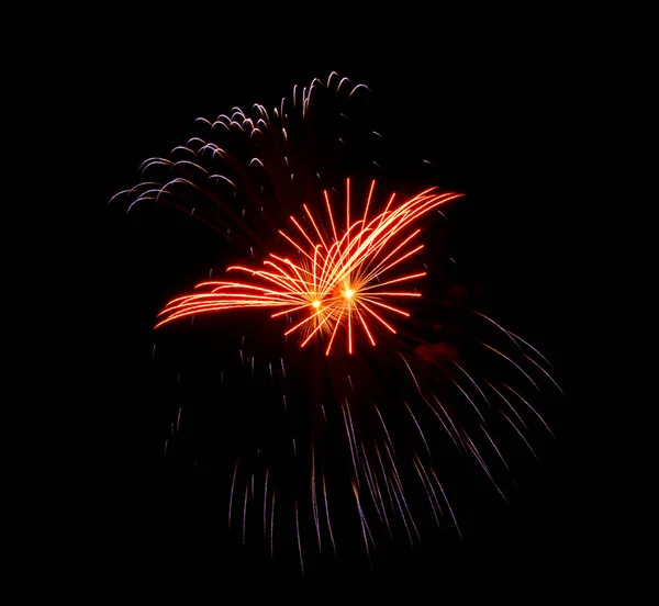 Bellissimi Fuochi Artificio Nel Cielo Nero Foto Alta Qualità — Foto Stock