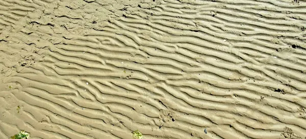 Ondas Areia Quando Maré Recua Areia Foto Alta Qualidade — Fotografia de Stock