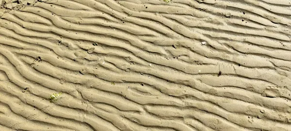 Ondas Areia Quando Maré Recua Areia Foto Alta Qualidade — Fotografia de Stock
