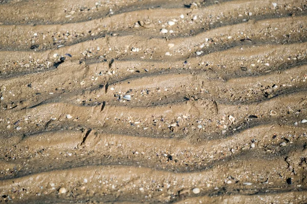 Wellen Sand Wenn Die Flut Auf Dem Sand Zurückgeht Hochwertiges — Stockfoto