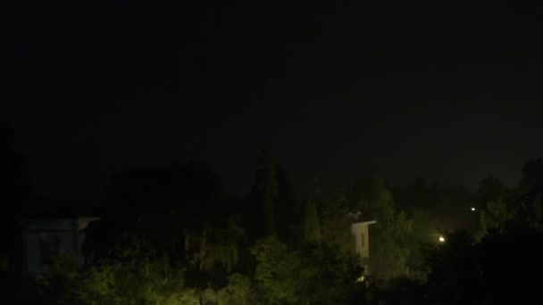 Ніч Грозі Громі Блискавці Долині Італії — стокове відео