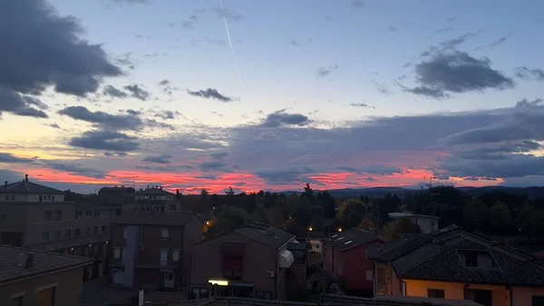 Bibbiano Reggio Emilia Prachtige Panoramische Zonsopgang Stad — Stockfoto