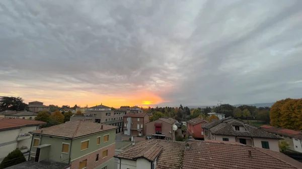 Bibbiano Reggio Emilia Prachtige Panoramische Zonsopgang Stad — Stockfoto