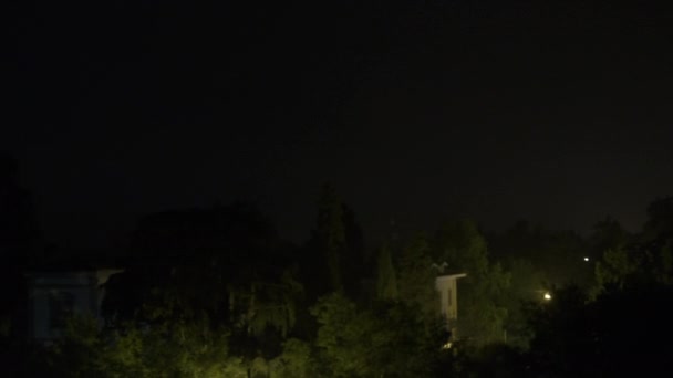 Tempestade Trovão Relâmpagos Noite Negra Itália — Vídeo de Stock