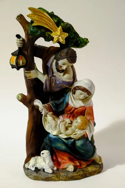 Estátua Cristianismo Nativo Com Jesus Madonna São José Foto Alta — Fotografia de Stock