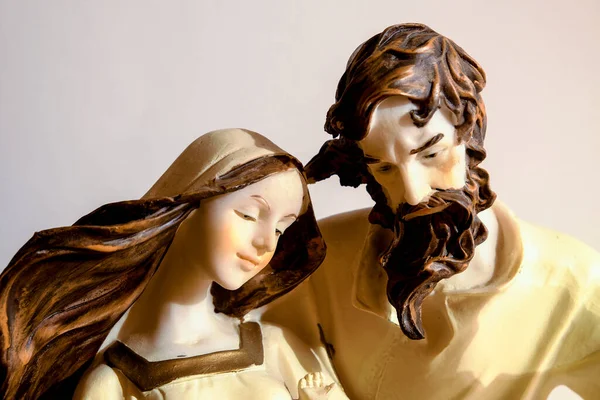 Szobor Kereszténység Őshonos Jézus Madonna Szent József Kiváló Minőségű Fénykép — Stock Fotó