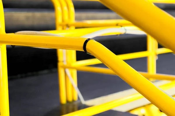 Желтая Металлическая Рама Защиты Падения Высокое Качество Фото — стоковое фото